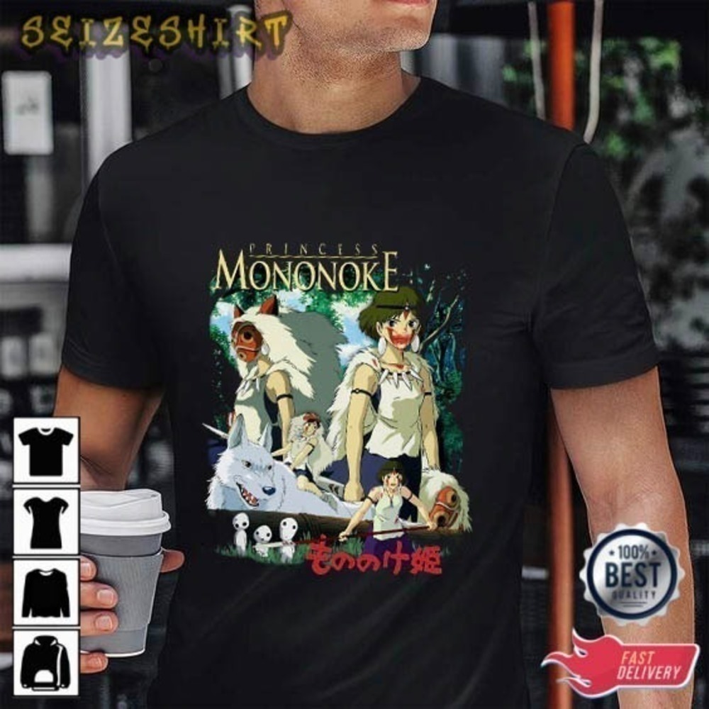 Mononoke Hime Anime Studio Ghibli Art Fan Gift Unisex T-Shirt